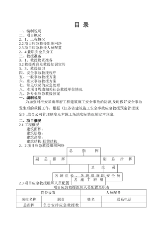 建筑施工安全事故应急救援预案范本