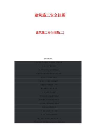 建筑施工安全挂图