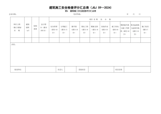 建筑施工安全检查评分汇总表(最新版)