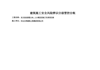 建筑施工安全风险辨识分级管控台帐