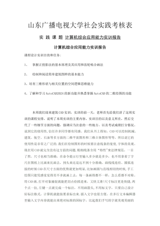 建筑施工管理计算机综合应用能力实训报告