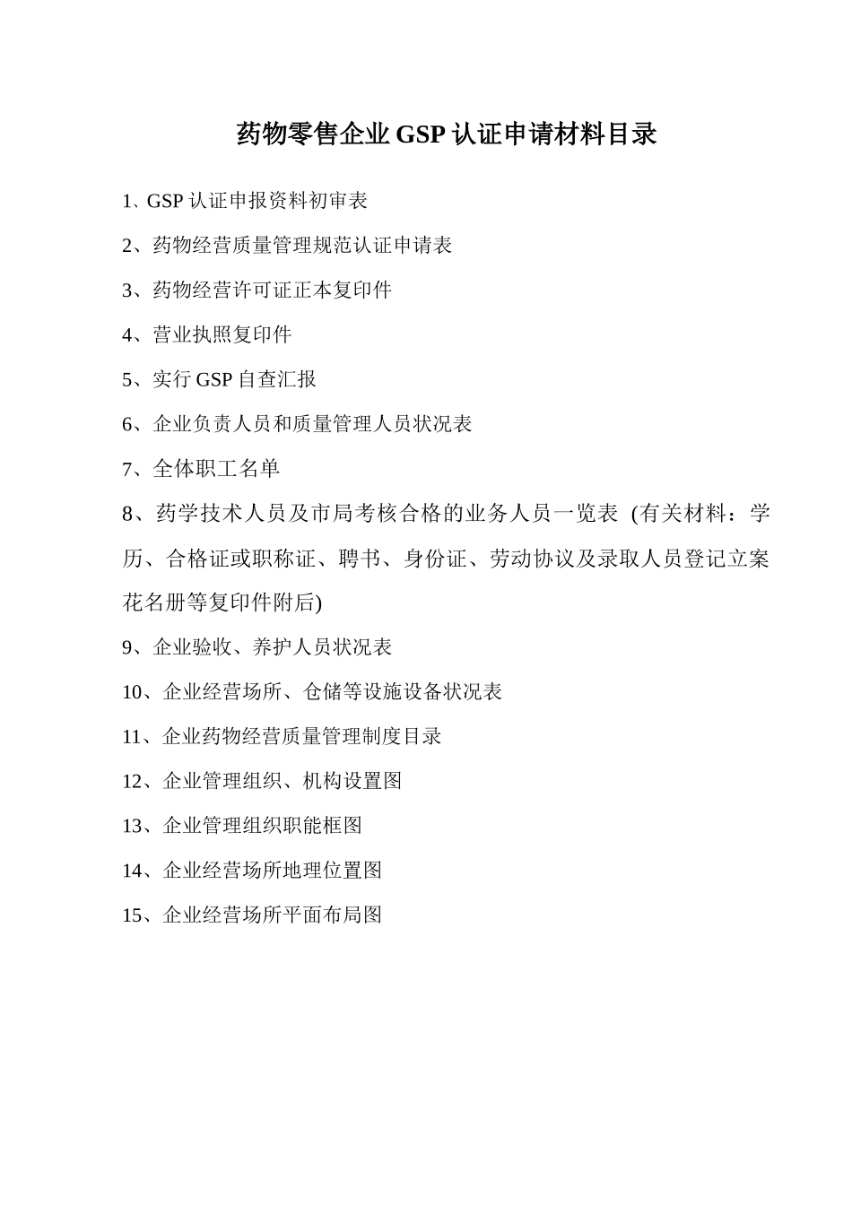 2025年零售药店GSP认证全套资料_第1页