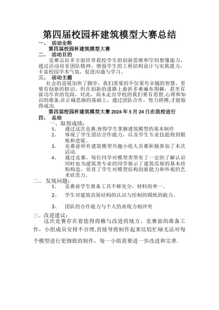 建筑模型比赛总结