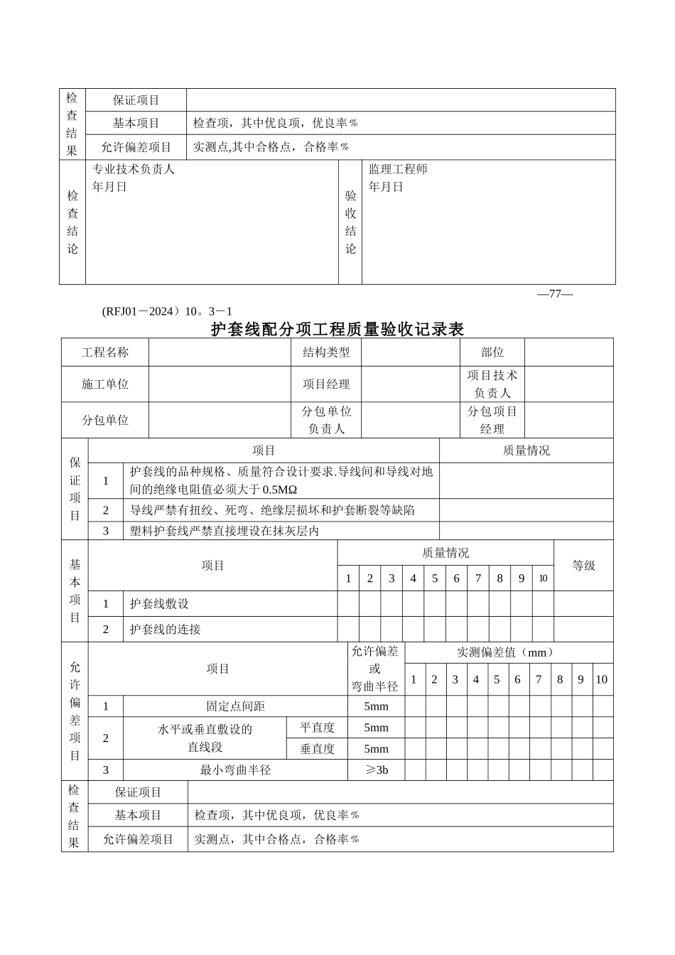建筑电气安装工程分项质量验收记录表_第3页