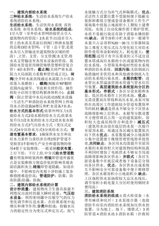 建筑给排水知识点总结