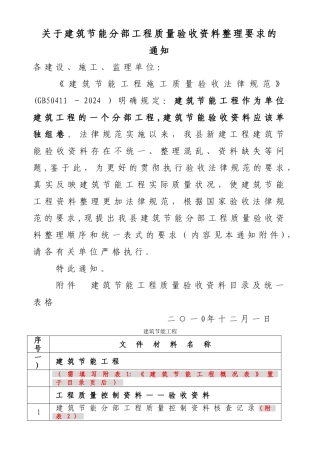 建筑节能分部工程资料整理