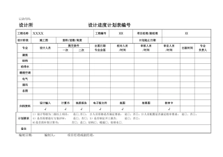 建筑设计项目进度计划表