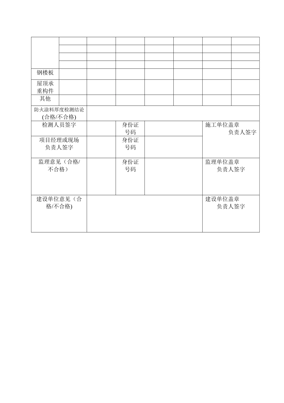 建筑钢结构防火涂料施工记录表_第2页