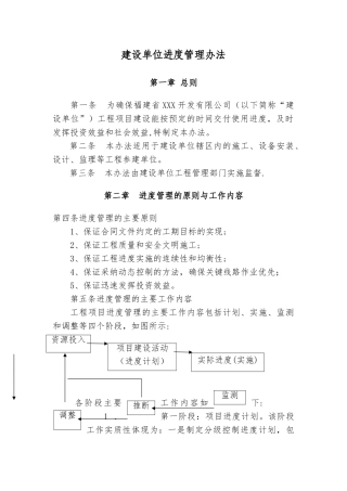 建设单位工程进度管理办法