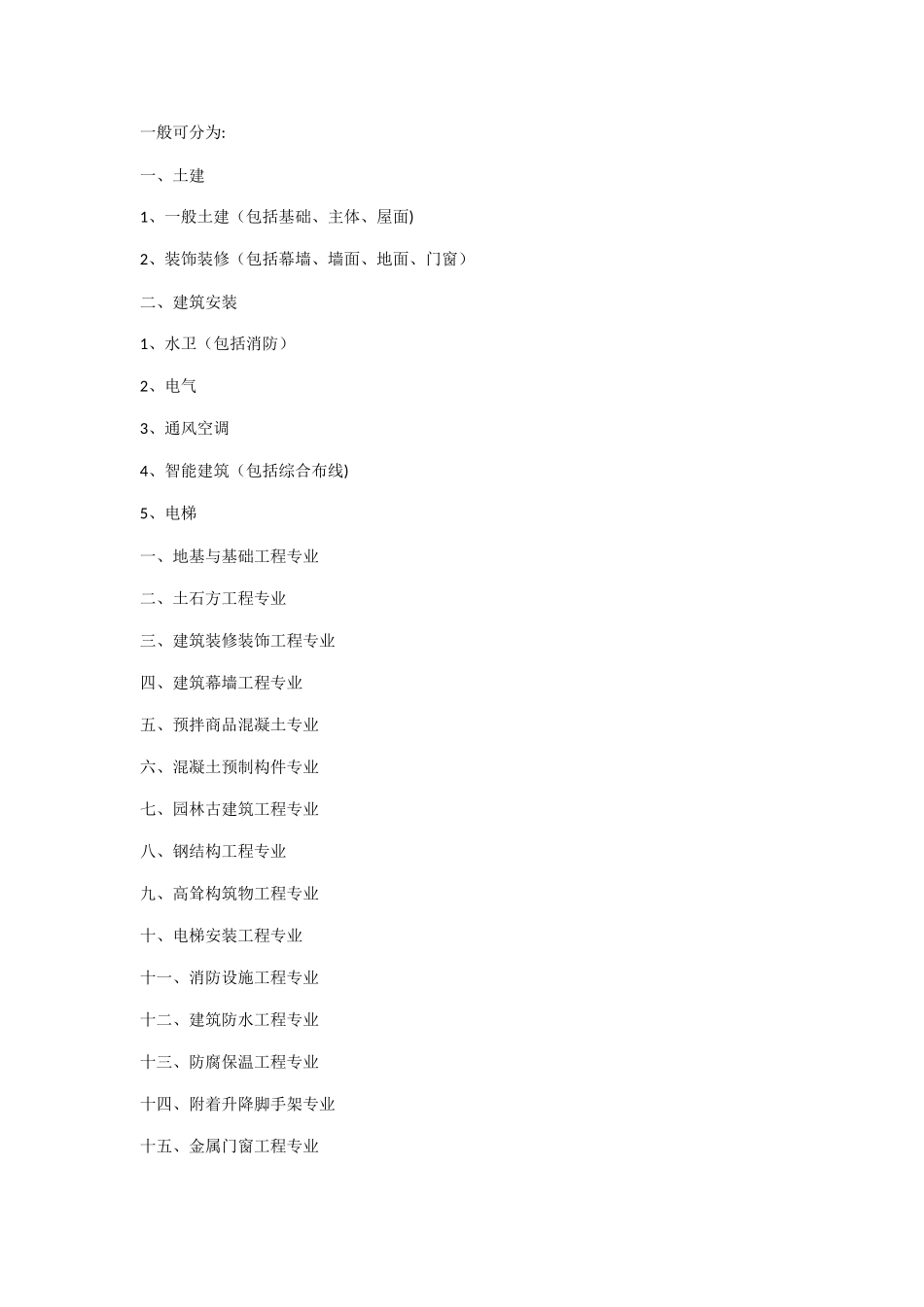 建设工程专业划分_第1页