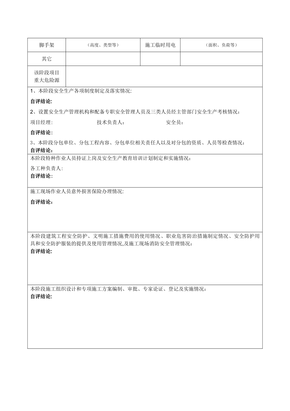 建设工程施工安全生产标准化自评报告_第2页