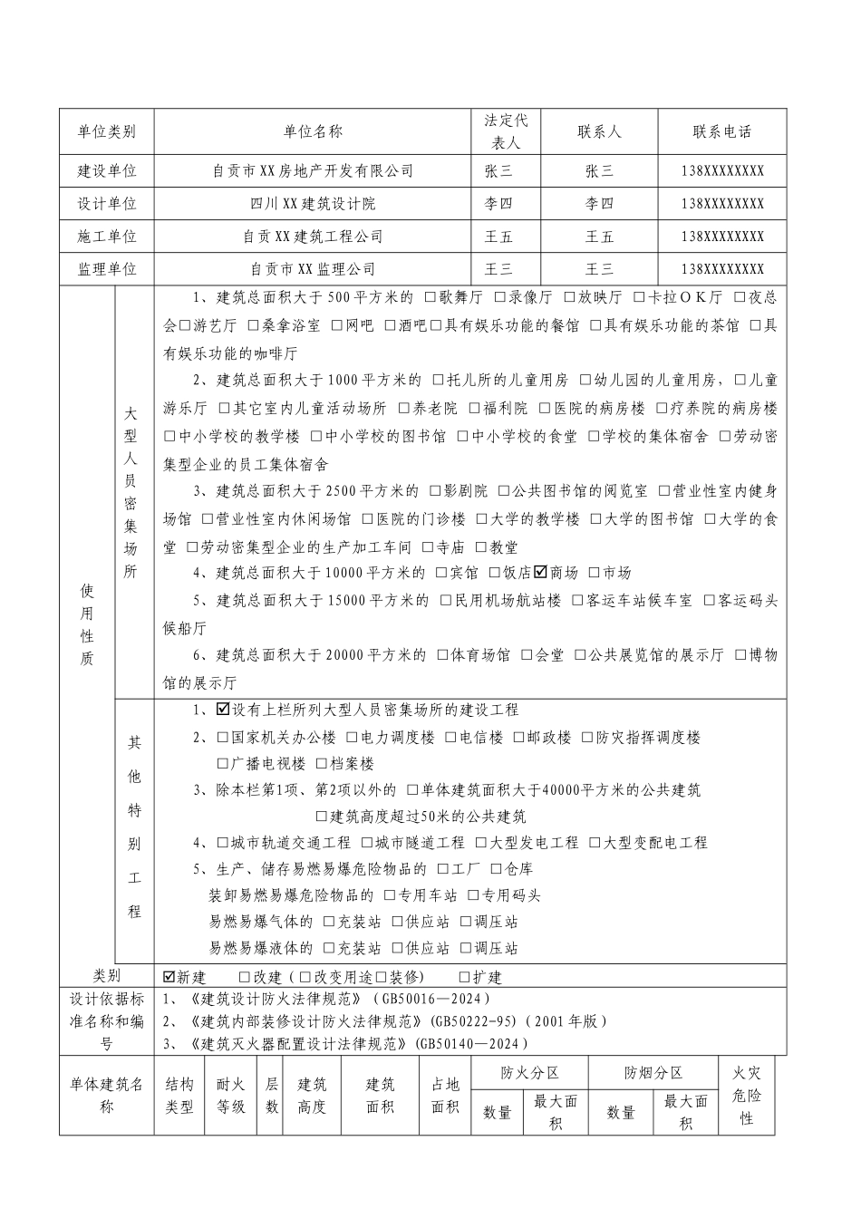 建设工程消防设计审核申报表-苏州园区_第2页