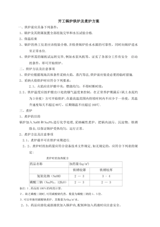 开工锅炉烘炉及煮炉方案