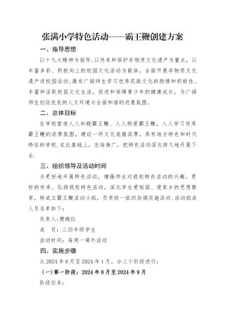 张满小学特色活动方案