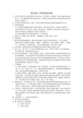 弱电施工资料报验流程