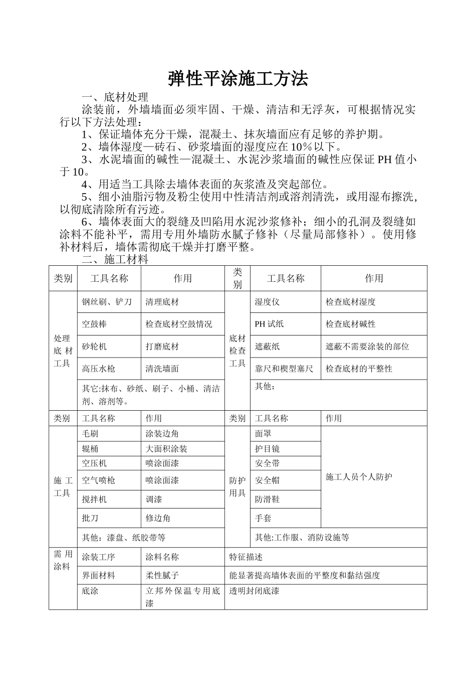 弹性平涂施工方法_第1页
