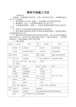 弹性平涂施工方法