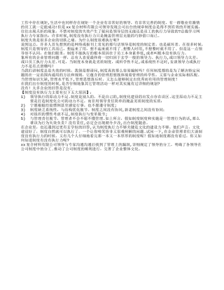 强化公司制度执行力方案