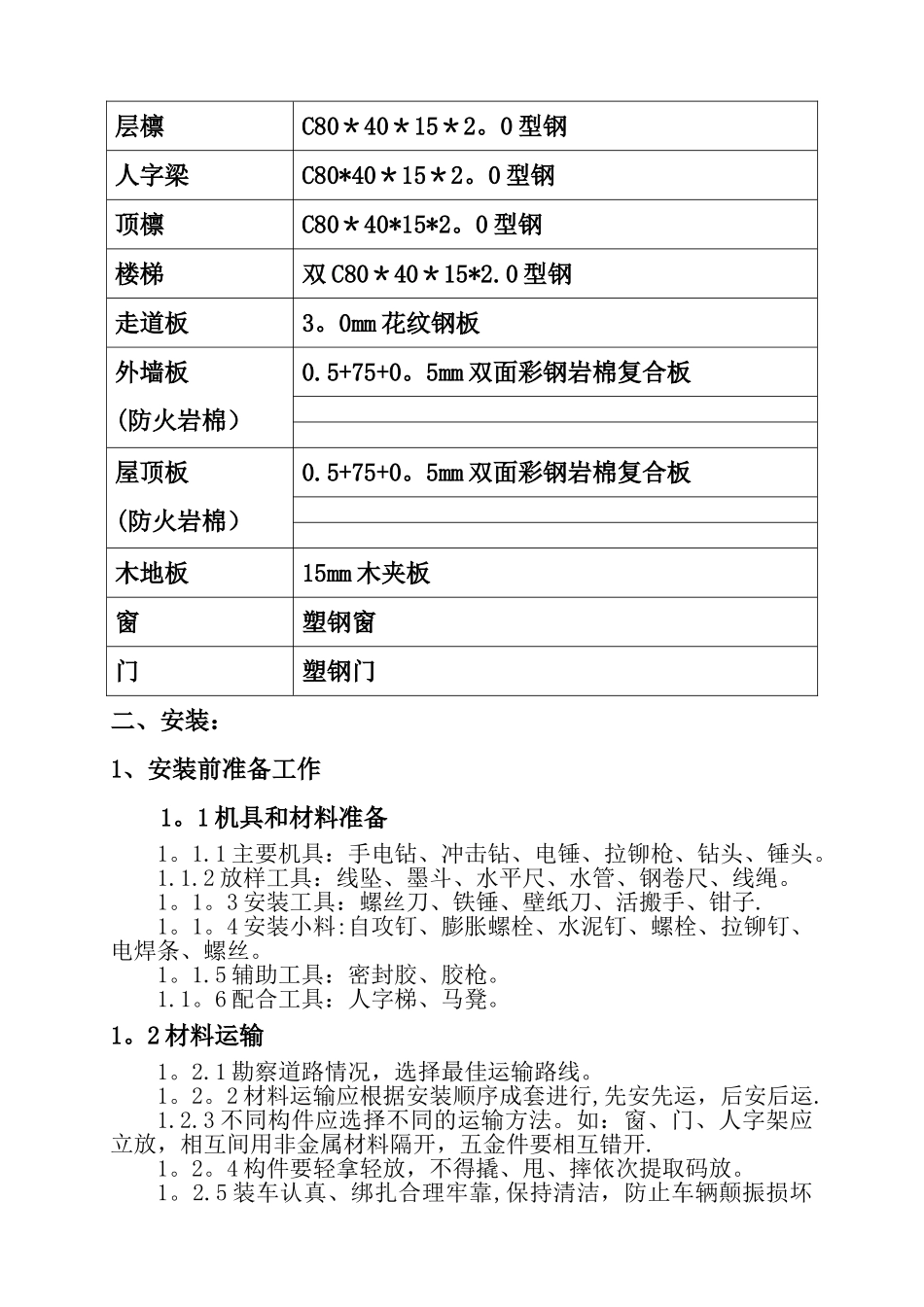 彩钢活动房施工方案(施--工方案)_第2页