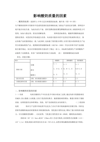 影响酸奶质量的因素-