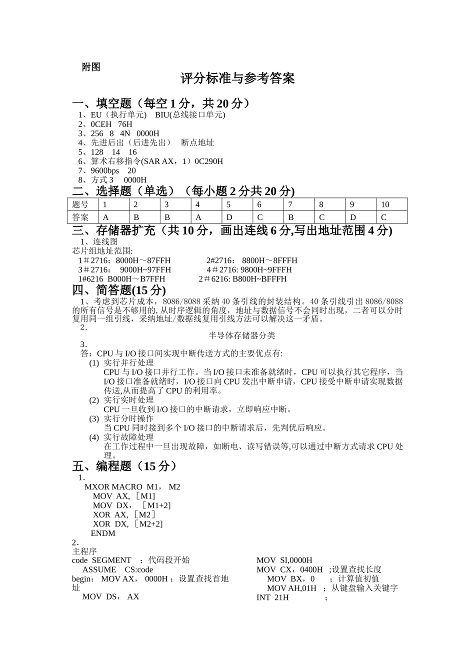 微机原理试卷及答案_第3页