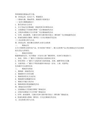 微淘运营方案