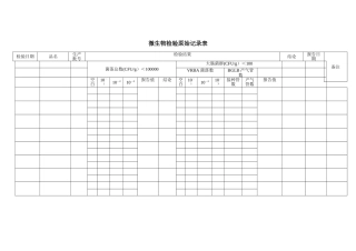 微生物检验原始记录表