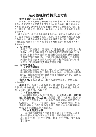 微视频策划方案