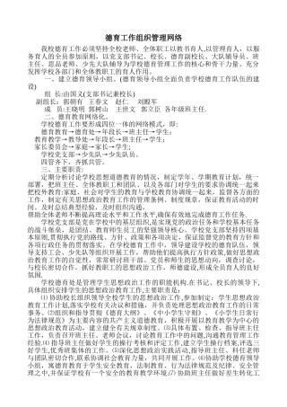 德育工作组织管理网络