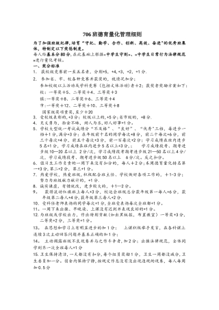 德育量化管理细则