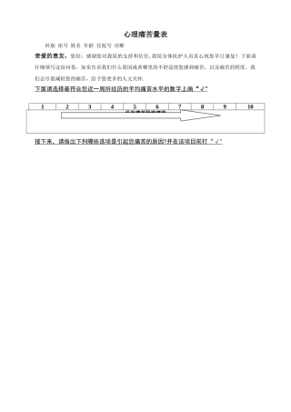 心理痛苦量表测试