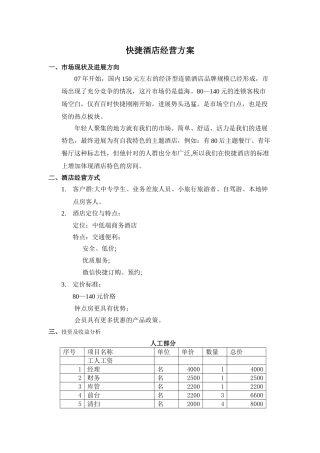 快捷酒店管理方案