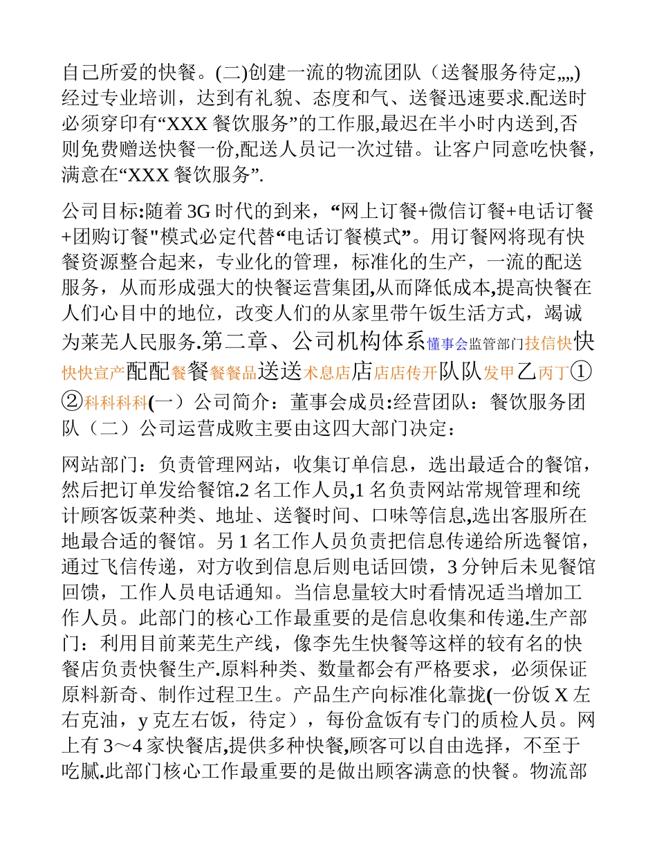 快餐创业计划书_第2页
