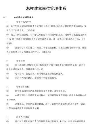 怎样建立岗位管理体系