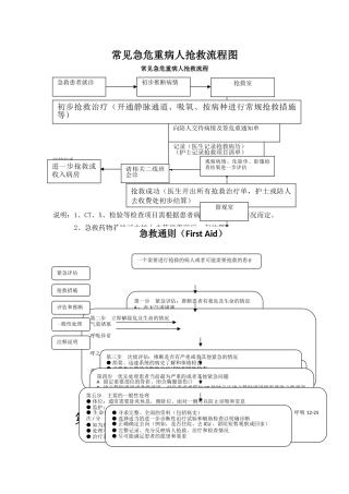 急危重病人抢救流程汇编
