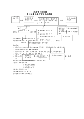 急性脑卒中绿色通道急救流程
