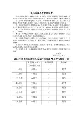 急诊留观患者管理制度