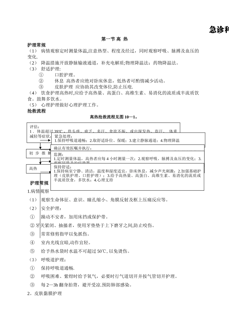 急诊科各种常见疾病的抢救流程_第1页