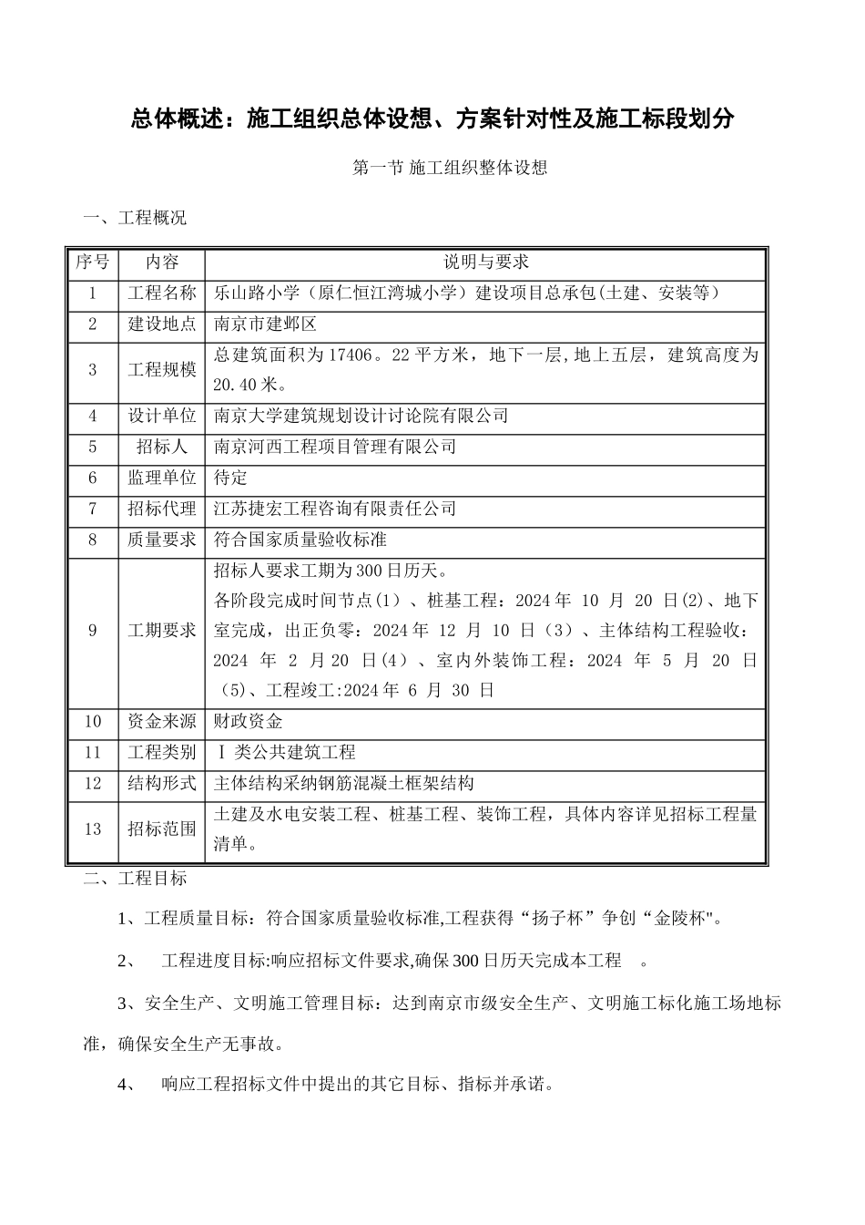 总体概述：施工组织总体设想、方案针对性及施工标-段划分_第2页