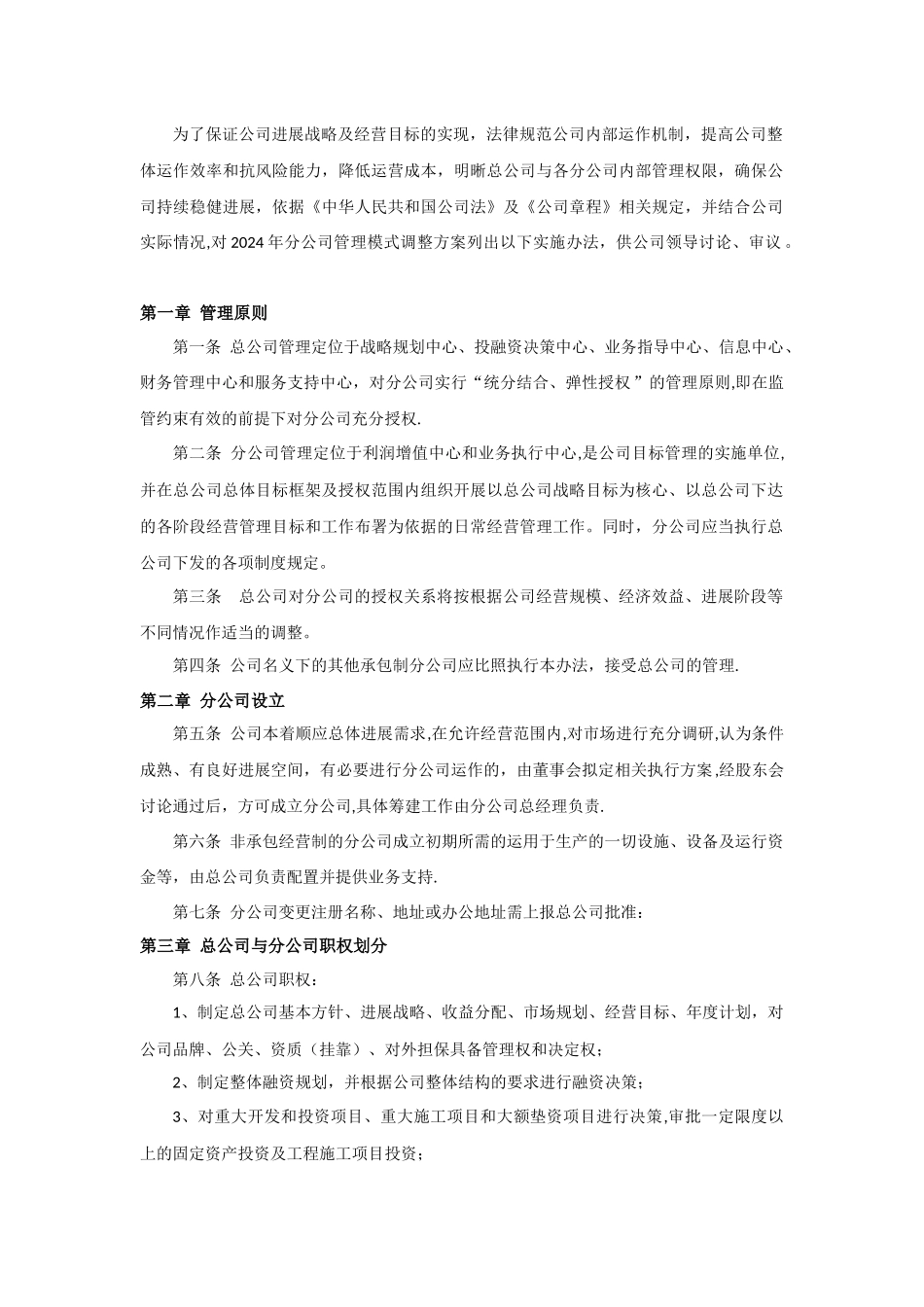 总公司对分公司管理办法_第1页