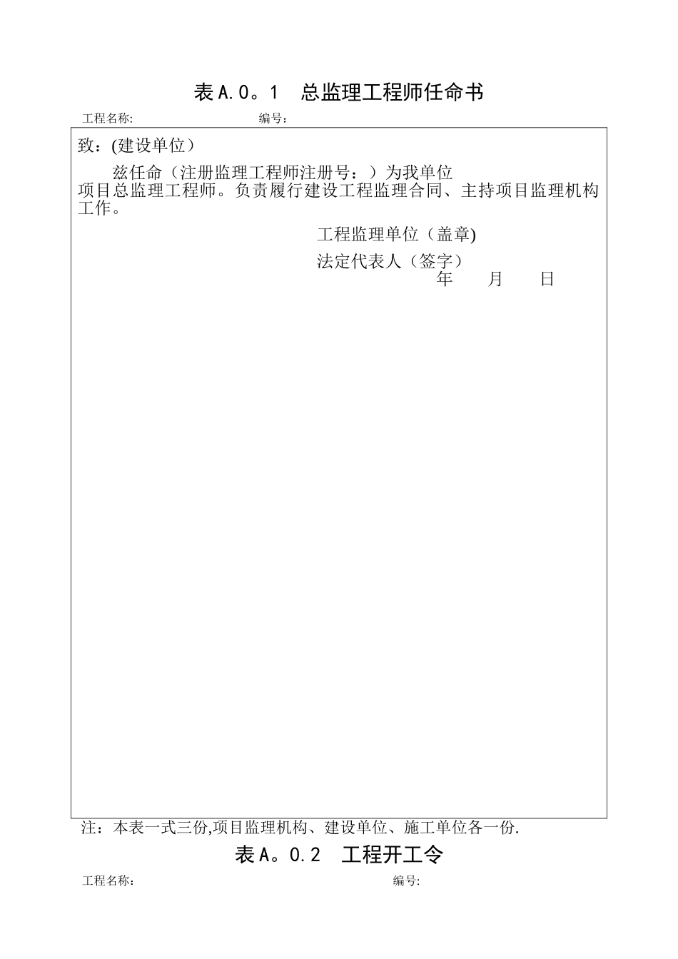 总监理工程师任命书(最新表格)_第1页