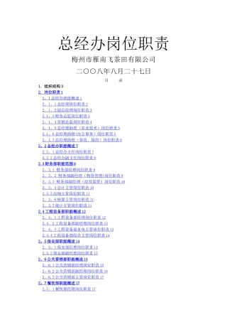 总经办岗位职责全案