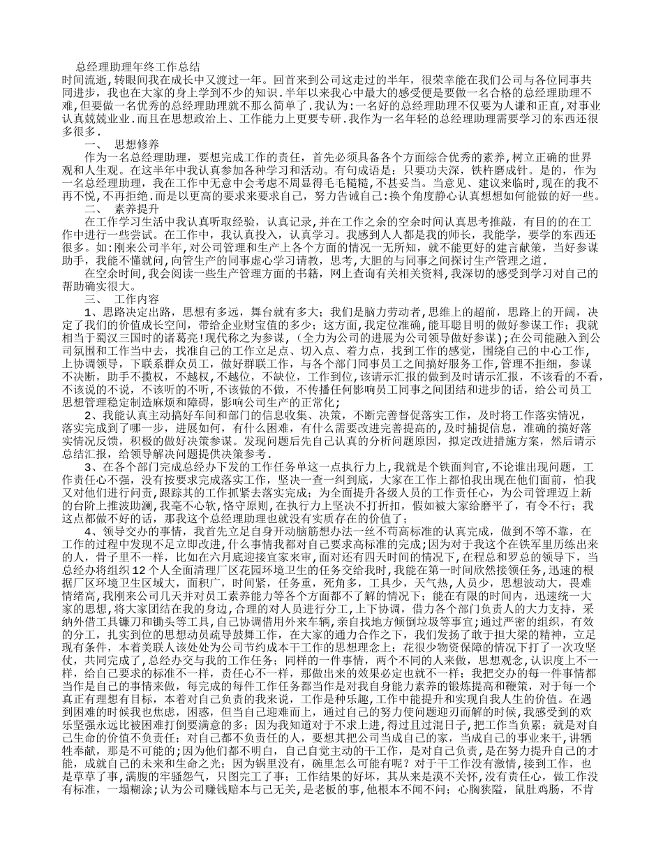 总经理助理年终工作总结_第1页