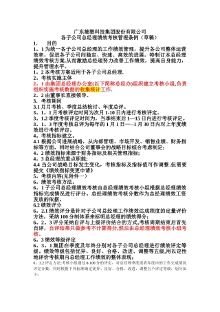 总经理绩效考核指标量表
