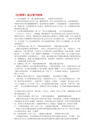 总结版高考红楼梦知识点