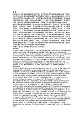 京东商城农村市场推广的策略研究