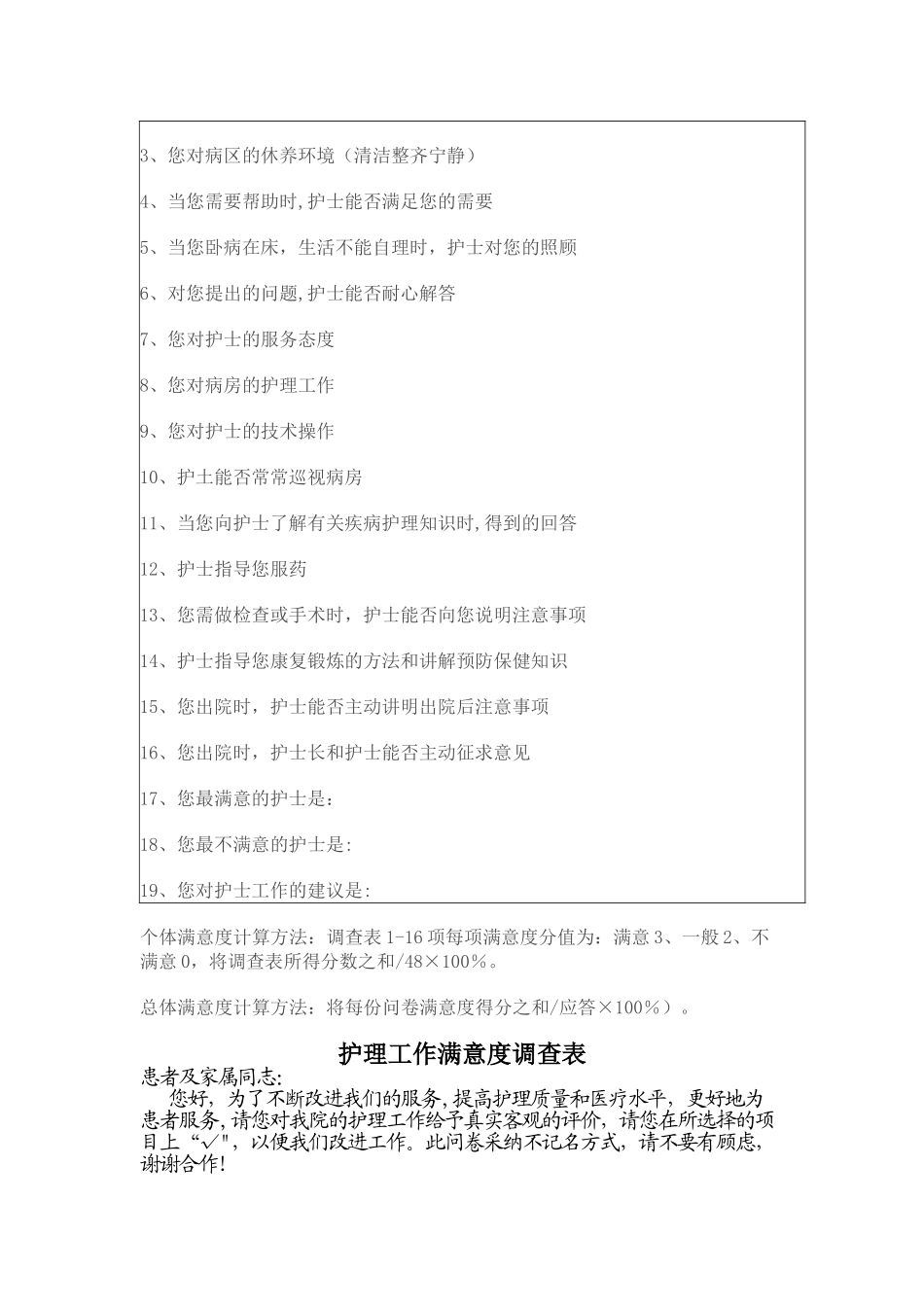 患者对护理工作满意度调查表_第3页