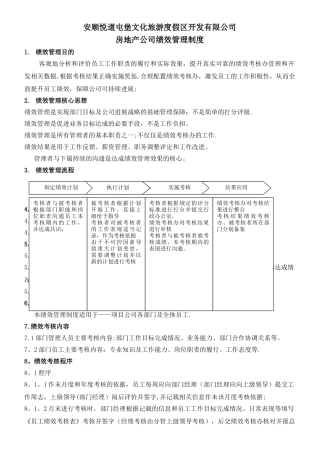 悦道房地产公司绩效考核制度