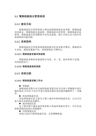情报线索管理系统