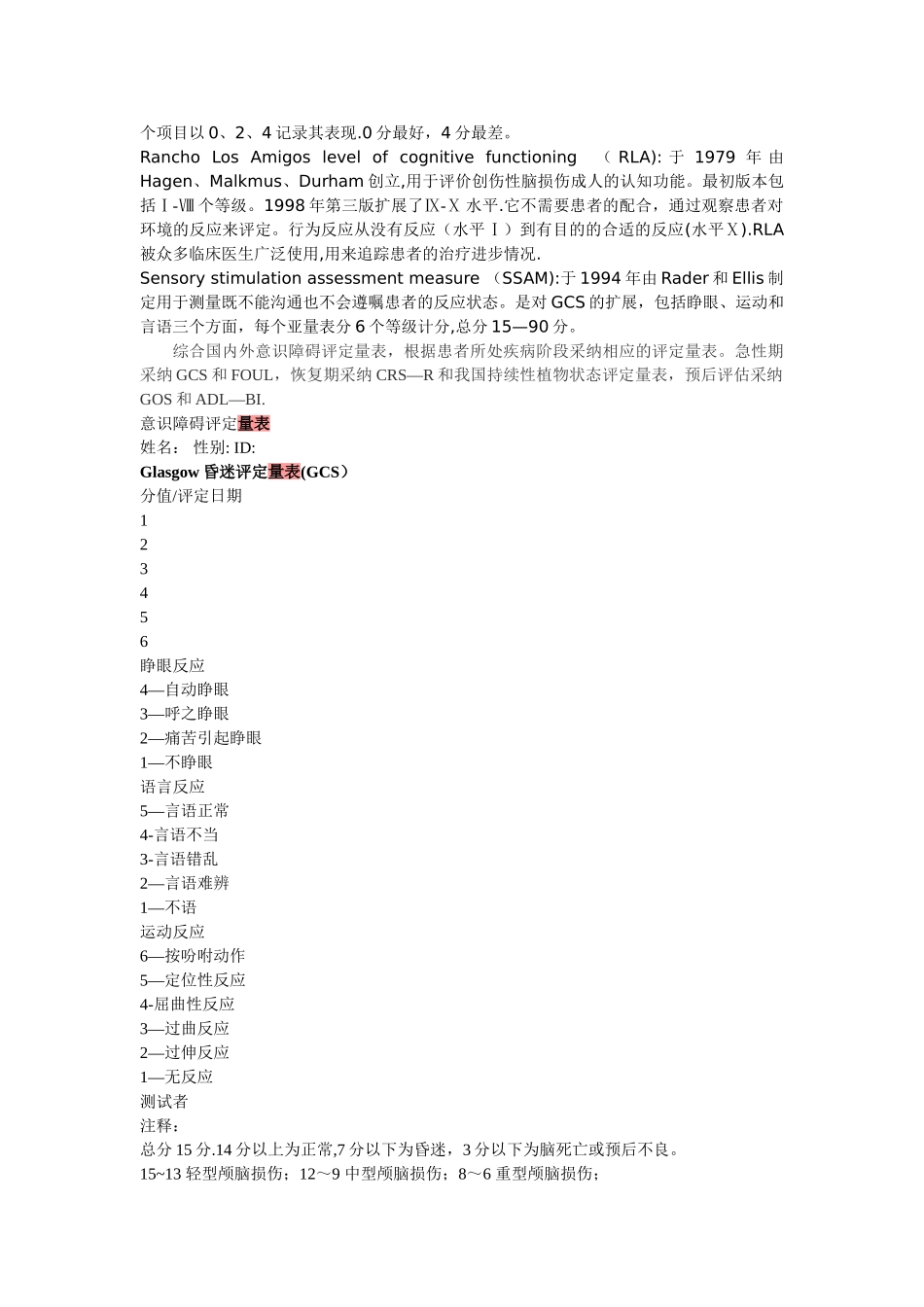 意识障碍的评定量表_第2页